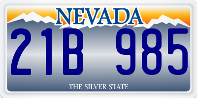 NV license plate 21B985