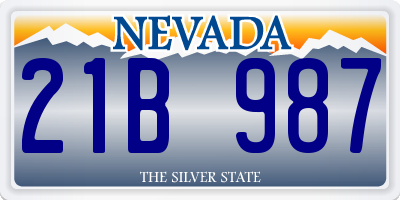 NV license plate 21B987