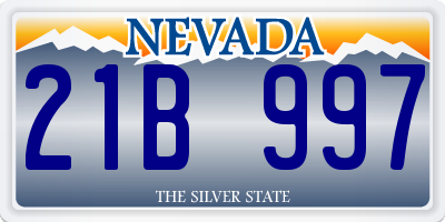 NV license plate 21B997