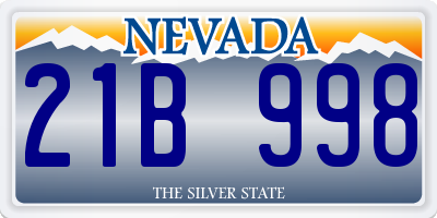 NV license plate 21B998