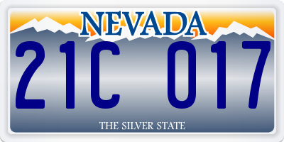 NV license plate 21C017