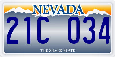 NV license plate 21C034
