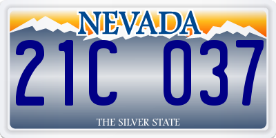 NV license plate 21C037