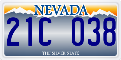 NV license plate 21C038
