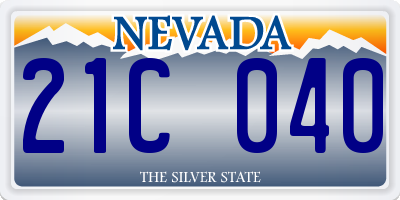 NV license plate 21C040