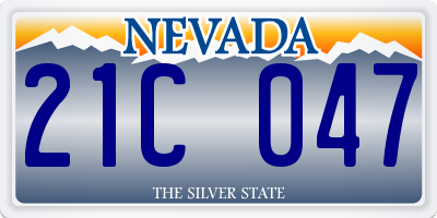 NV license plate 21C047
