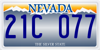 NV license plate 21C077