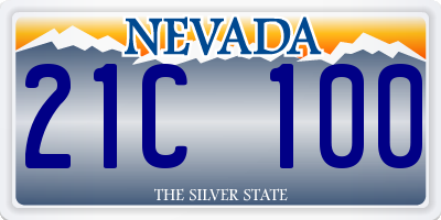 NV license plate 21C100