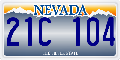 NV license plate 21C104