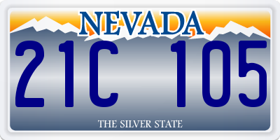 NV license plate 21C105