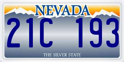 NV license plate 21C193
