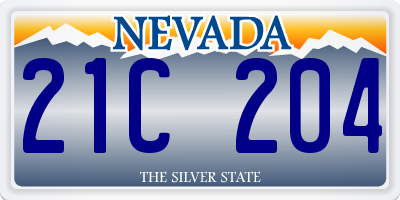NV license plate 21C204