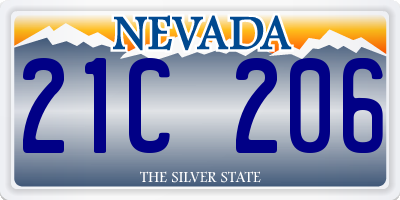 NV license plate 21C206