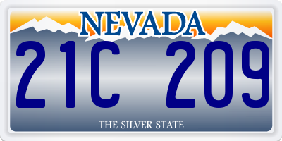 NV license plate 21C209
