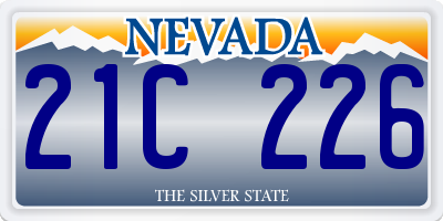 NV license plate 21C226