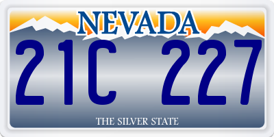 NV license plate 21C227