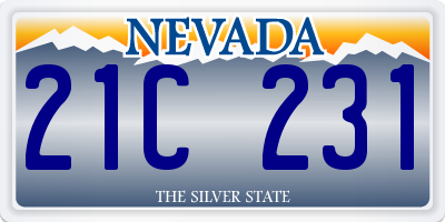 NV license plate 21C231