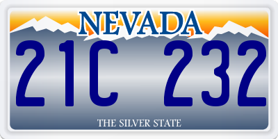 NV license plate 21C232