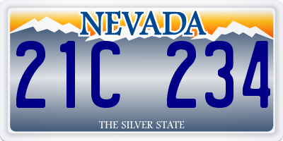 NV license plate 21C234