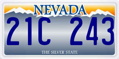 NV license plate 21C243