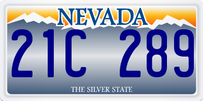 NV license plate 21C289