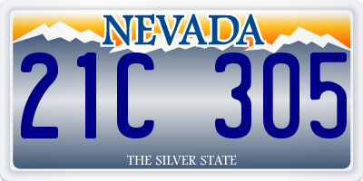 NV license plate 21C305