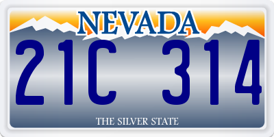 NV license plate 21C314