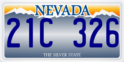 NV license plate 21C326