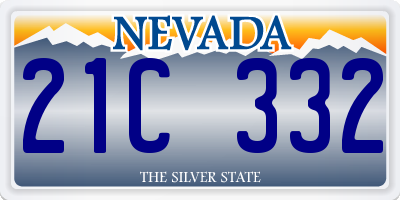 NV license plate 21C332