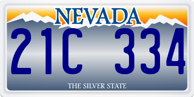 NV license plate 21C334