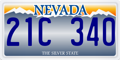 NV license plate 21C340