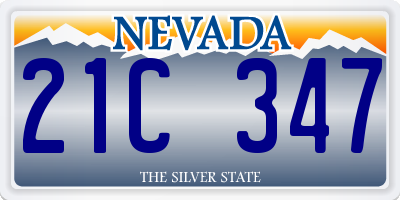 NV license plate 21C347