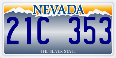 NV license plate 21C353