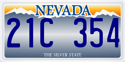 NV license plate 21C354