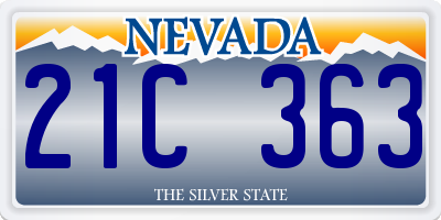 NV license plate 21C363