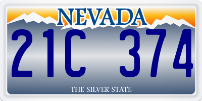 NV license plate 21C374