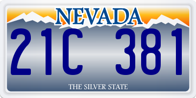 NV license plate 21C381