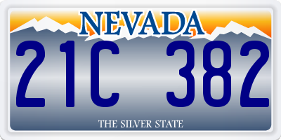 NV license plate 21C382