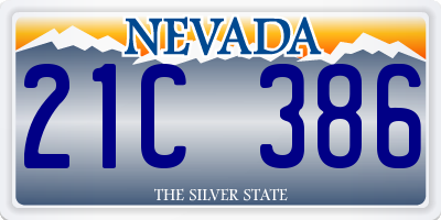 NV license plate 21C386