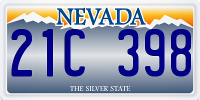 NV license plate 21C398