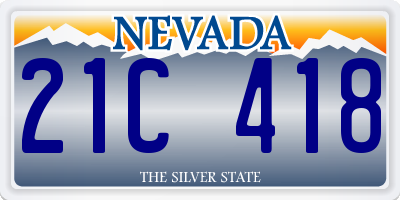 NV license plate 21C418