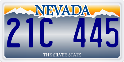 NV license plate 21C445