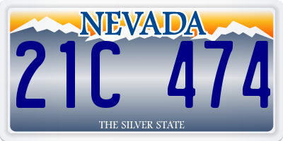 NV license plate 21C474