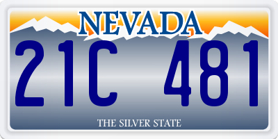 NV license plate 21C481