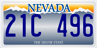 NV license plate 21C496