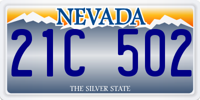 NV license plate 21C502