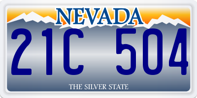 NV license plate 21C504
