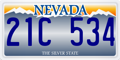 NV license plate 21C534