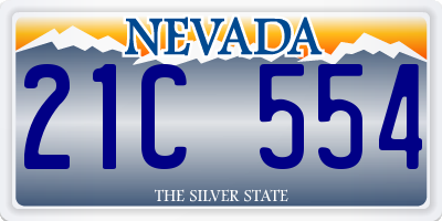 NV license plate 21C554