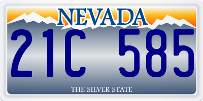 NV license plate 21C585